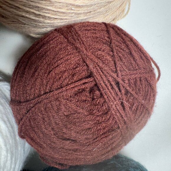 Quality Yarn Bundle - Cakes Teal, Brown, White, Tan #1605 - Picture 4 of 7